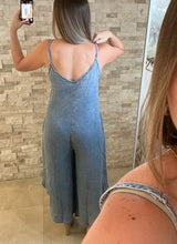 Load image into Gallery viewer, Indigo Acid Wash Denim Jumpsuit
