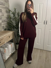 Load image into Gallery viewer, Noelle Burgundy Top &amp; Pants Set
