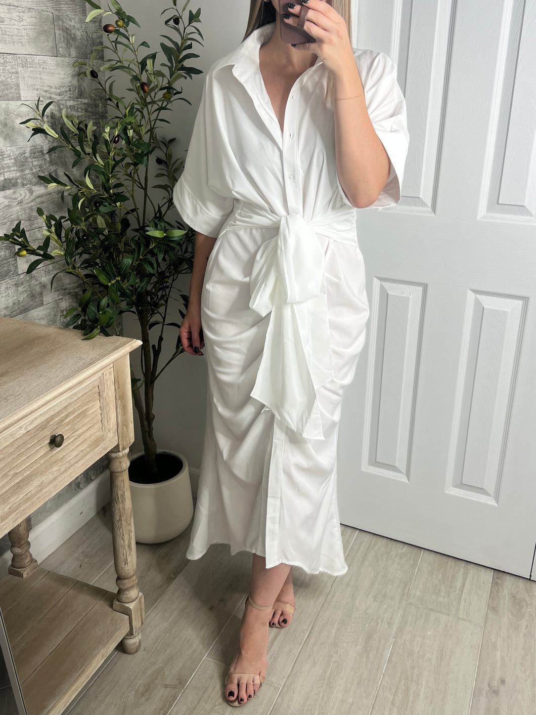 Thankful Midi Dress White