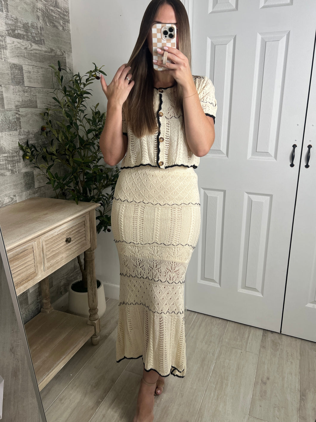 Neutral Muse Top & Skirt Set