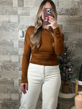 Load image into Gallery viewer, Camel Asymmetrical Off Shoulder Top
