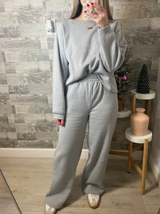 Heather Grey Top & Pants Sweat Set