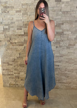 Load image into Gallery viewer, Indigo Acid Wash Denim Jumpsuit
