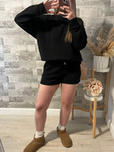 Load image into Gallery viewer, On The Go Black Sweatshirt &amp; Shorts Set
