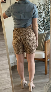 Leopard Denim Shorts (Risen Brand)