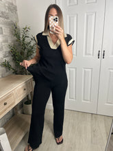Load image into Gallery viewer, Lauren Black/Cream Top &amp; Pants Set

