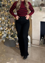 Load image into Gallery viewer, Burgundy/Black Long Sleeve Top
