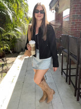 Load image into Gallery viewer, Collared Suede Zip Up Jacket
