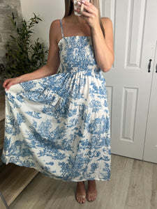 Printed Poetry Midi Dress Blue
