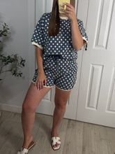 Load image into Gallery viewer, Dotty About You Top &amp; Shorts Set Blue
