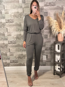 Chilly Nights Army Green Jumpsuit