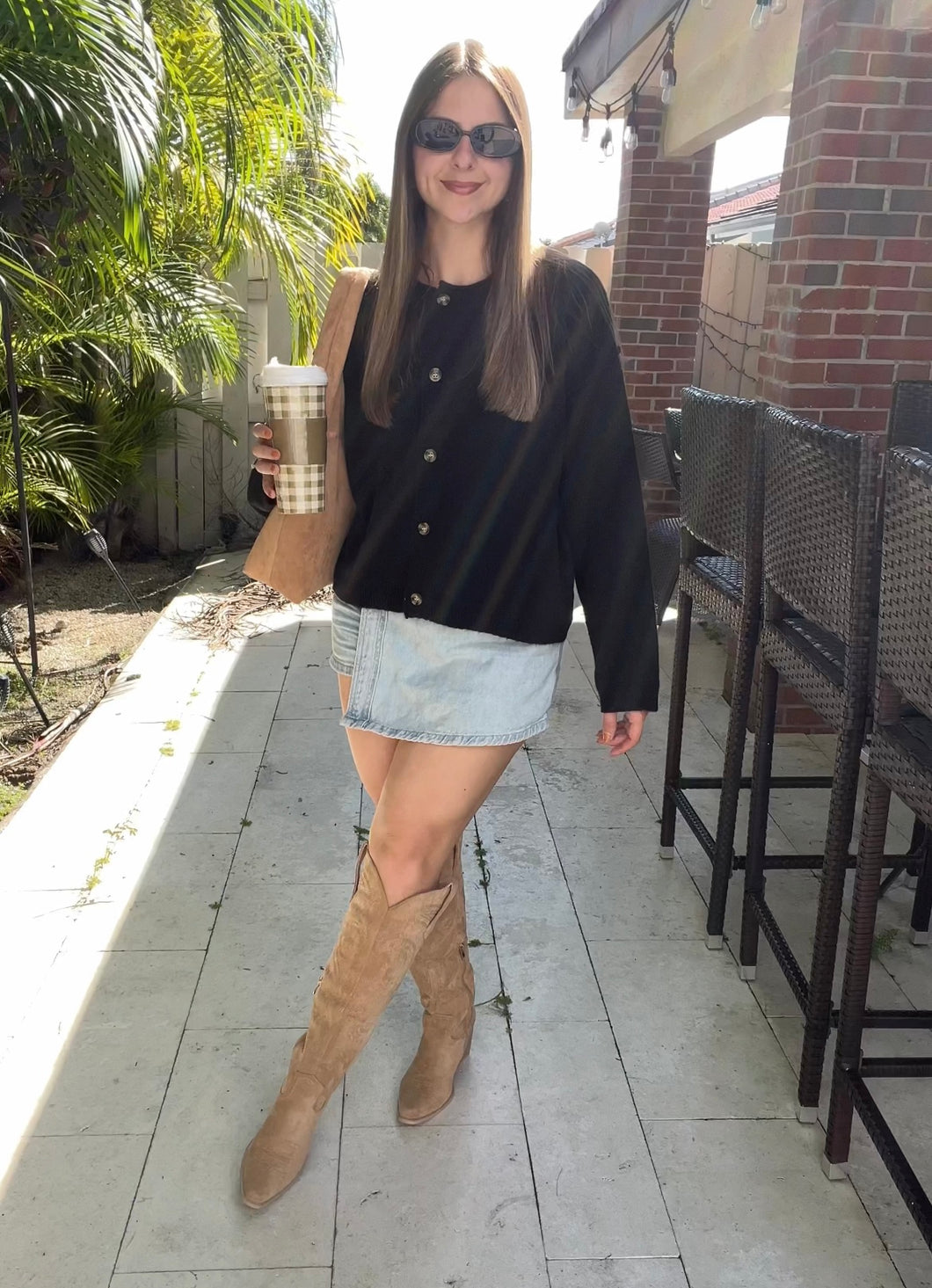 Relaxed Fit Button Down Cardigan Sweater