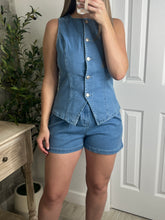 Load image into Gallery viewer, Indigo Stretch Denim Top
