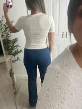 Load image into Gallery viewer, Eyelet Front Tie White Top
