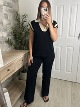 Load image into Gallery viewer, Lauren Black/Cream Top &amp; Pants Set

