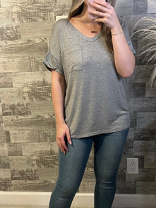 Comfort Fit Style Top Gray