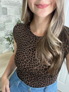 Suzy Leopard Round Neck Bodysuit