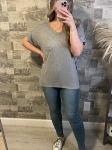 Comfort Fit Style Top Gray