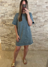 Load image into Gallery viewer, Tidal Washed Denim Shift Mini Dress
