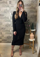 Load image into Gallery viewer, Aspen Dolman Sleeve Black Dress
