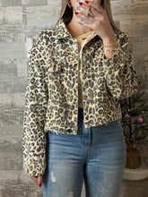 Load image into Gallery viewer, Carol Denim Jacket Cheetah Print
