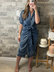 RESTOCK Tuscany Button Down Denim Dress