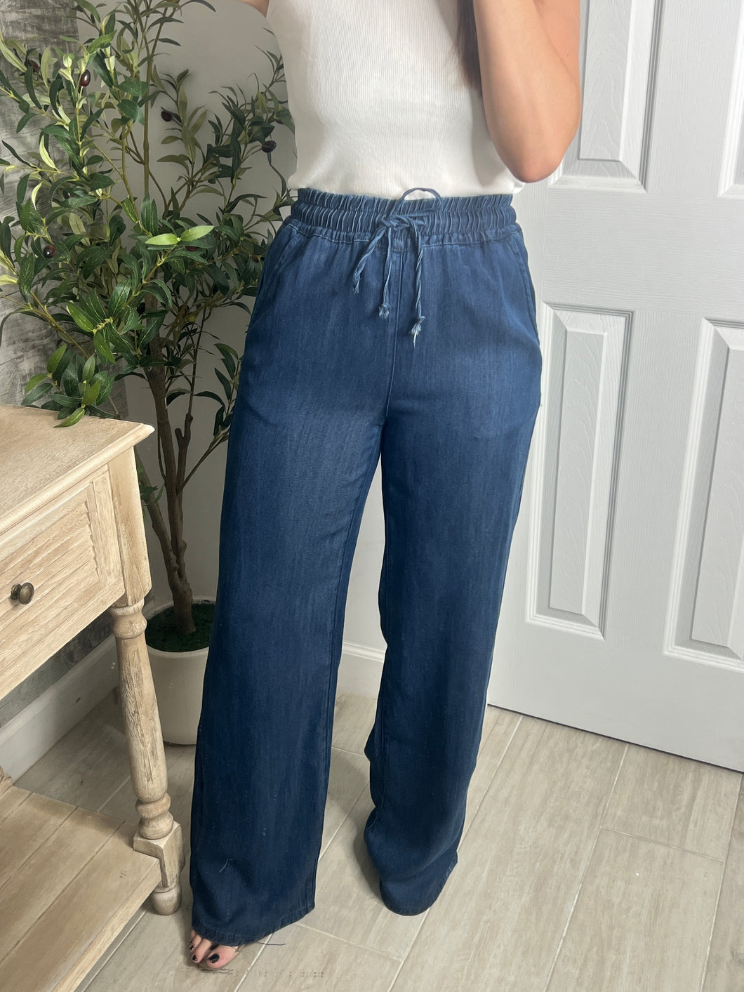 Autumn Blues Denim Pants Dark