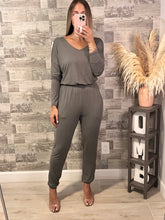 Load image into Gallery viewer, Chilly Nights Army Green Jumpsuit
