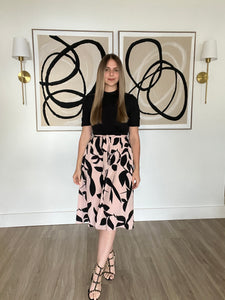 Maui Pink/Black Floral Stretch Dress