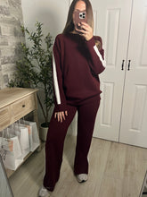 Load image into Gallery viewer, Noelle Burgundy Top &amp; Pants Set
