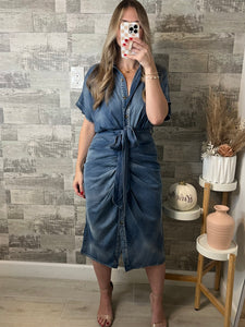 RESTOCK Tuscany Button Down Denim Dress