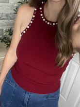 Load image into Gallery viewer, Pearly Swirly Tank Top Red
