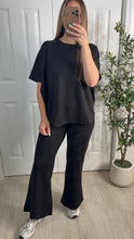 Load image into Gallery viewer, Staycation Black Top &amp; Pants Set

