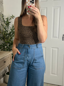 Brianna Leopard Square Neck Bodysuit