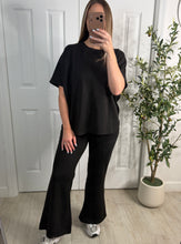 Load image into Gallery viewer, Staycation Black Top &amp; Pants Set
