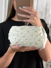 Load image into Gallery viewer, Cherry Ditsy Quilted Cosmetic Pouch Bag
