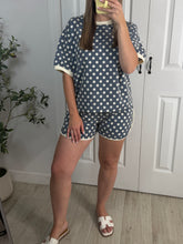 Load image into Gallery viewer, Dotty About You Top &amp; Shorts Set Blue
