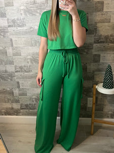 Statement Green Top & Pants Set