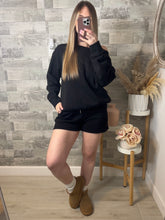 Load image into Gallery viewer, On The Go Black Sweatshirt &amp; Shorts Set
