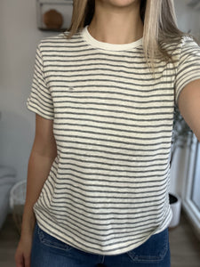 Jule Basic Tee Grey/Off White