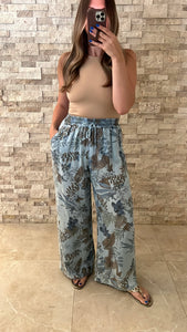 Euro High Waisted Pants Floral