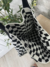 Load image into Gallery viewer, Checkered Crotchet Knit Commuter Bag
