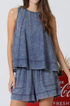 Load image into Gallery viewer, Mineral Denim Wash Top &amp; Shorts Set
