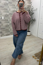 Load image into Gallery viewer, Wine of a Time Stripe Cardigan Top
