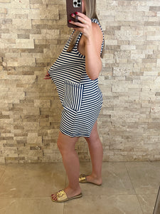 Shore Denim Striped Casual Comfy Romper