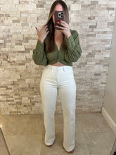 Load image into Gallery viewer, Central Park Olive Pleated Blouse
