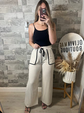 Load image into Gallery viewer, Daisy Linen Pants Nude/Black
