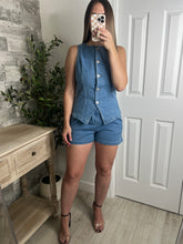 Load image into Gallery viewer, Indigo Stretch Denim Top
