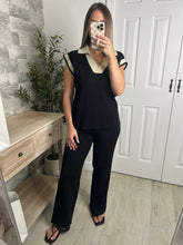 Load image into Gallery viewer, Lauren Black/Cream Top &amp; Pants Set
