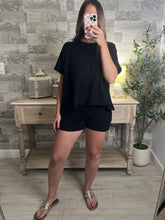 Load image into Gallery viewer, Cotton Slub Oversized Tee Black
